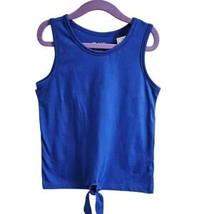 Children's Place Girls Size M Tie Bottom Tank Top Solid Cobalt Blue Casual NWT